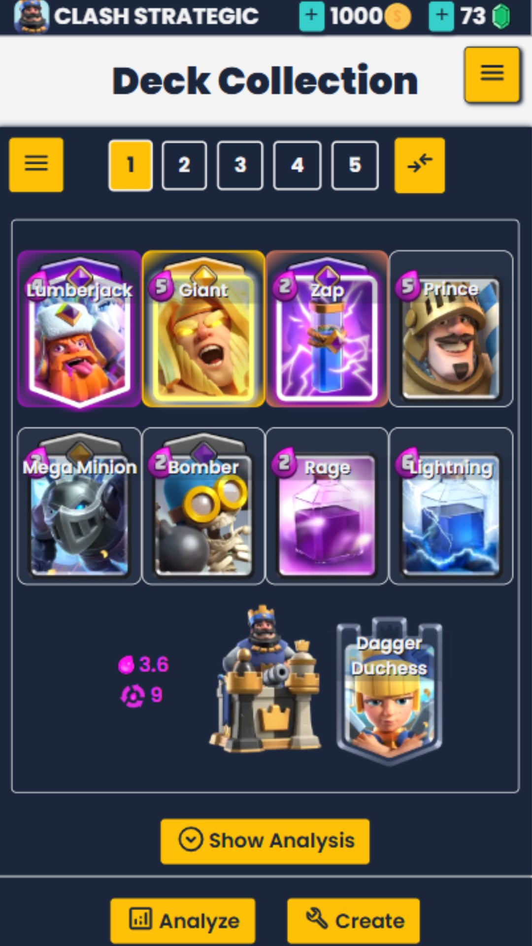 Interfaz Inspirada en Clash Royale